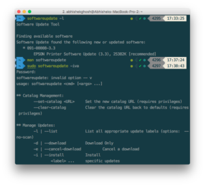MacOS X Command Line Software Update & Disk Utility