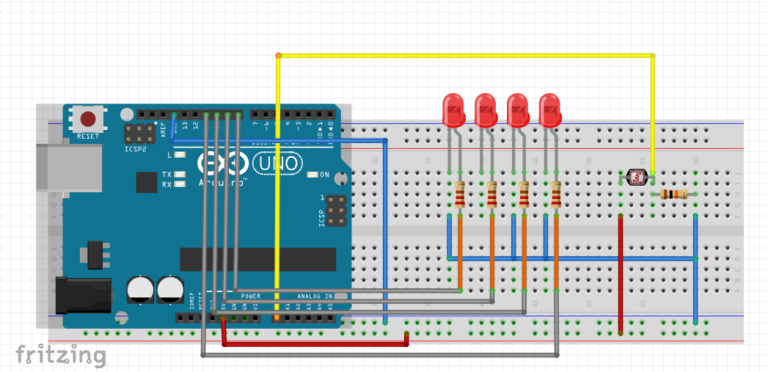 Control Multiple LED Depending on the Level of Light With Arduino